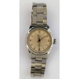 Tudor Oyster Royal stainless wristwatch, circa 1946, textured dial, arabic and dagger numerals,
