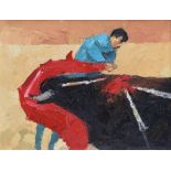 Maurice Cockrill R.A. (1936-2013),  "Bullfighting", oil on board, 59.5 x 74.5cm.; 23.5 x 29.