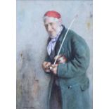 Charles Spencelayh R.M.S. (1865-1958),  "Old Nicotinus", signed, titled on artist's label verso,
