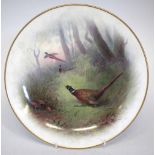 Minton plate signed J.E. Dean  '98  painted with pheasants, impressed marks to base, 24cm diameter