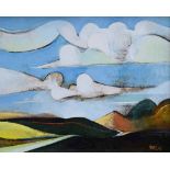 Geoffrey Key (1941-),   "Clouds", signed and dated '01, titled on verso, oil on canvas, 39 x 49.