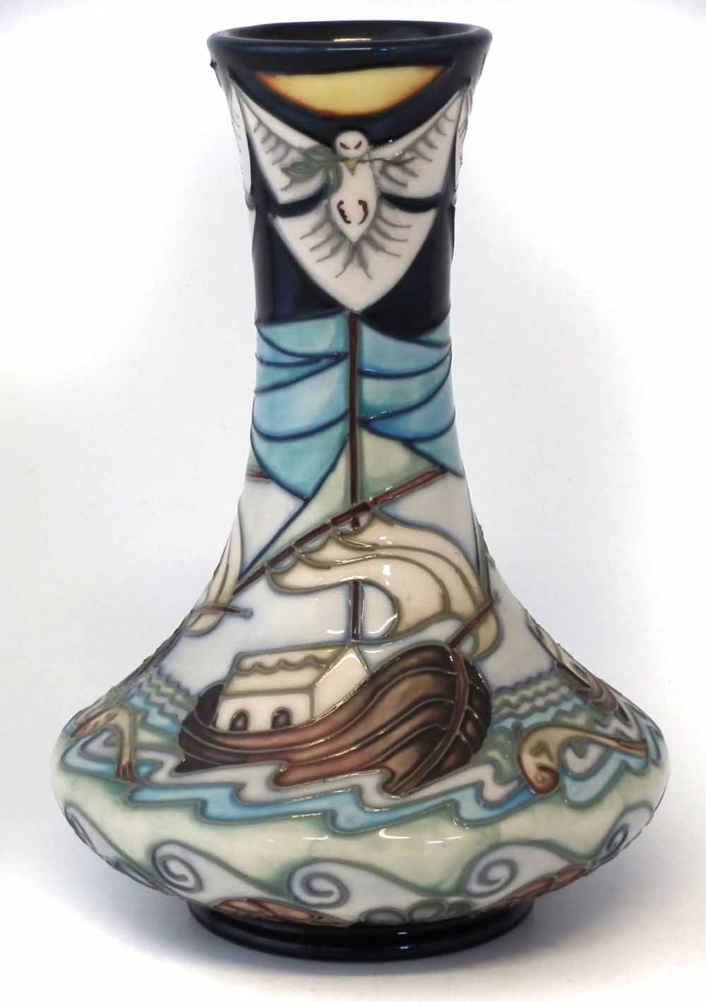 Moorcroft vase, decorated with Winds of Change pattern after Rachel Bishop, impressed and painted