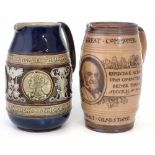 Two Doulton commemorative jugs, one marked Royal Doulton celebrating the coronation of King Edward