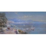 Charles Rowbotham (1858-1921),  Coast of Genoa, signed and dated 1903, watercolour, 15 x 30.5cm.;