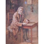 Charles Spencelayh R.M.S. (1865-1958),  "The Penitent", signed, titled on artist's label verso,