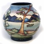 Moorcroft trial vase, decorated with Algonquin park pattern after Sian Leeper, painted 11.1.02 date,