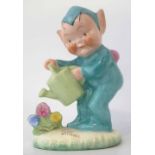 Shelley Mabel Lucie Attwell figure of a Boo- Boo pixie watering flowers, L.A.29, 7.5cm high