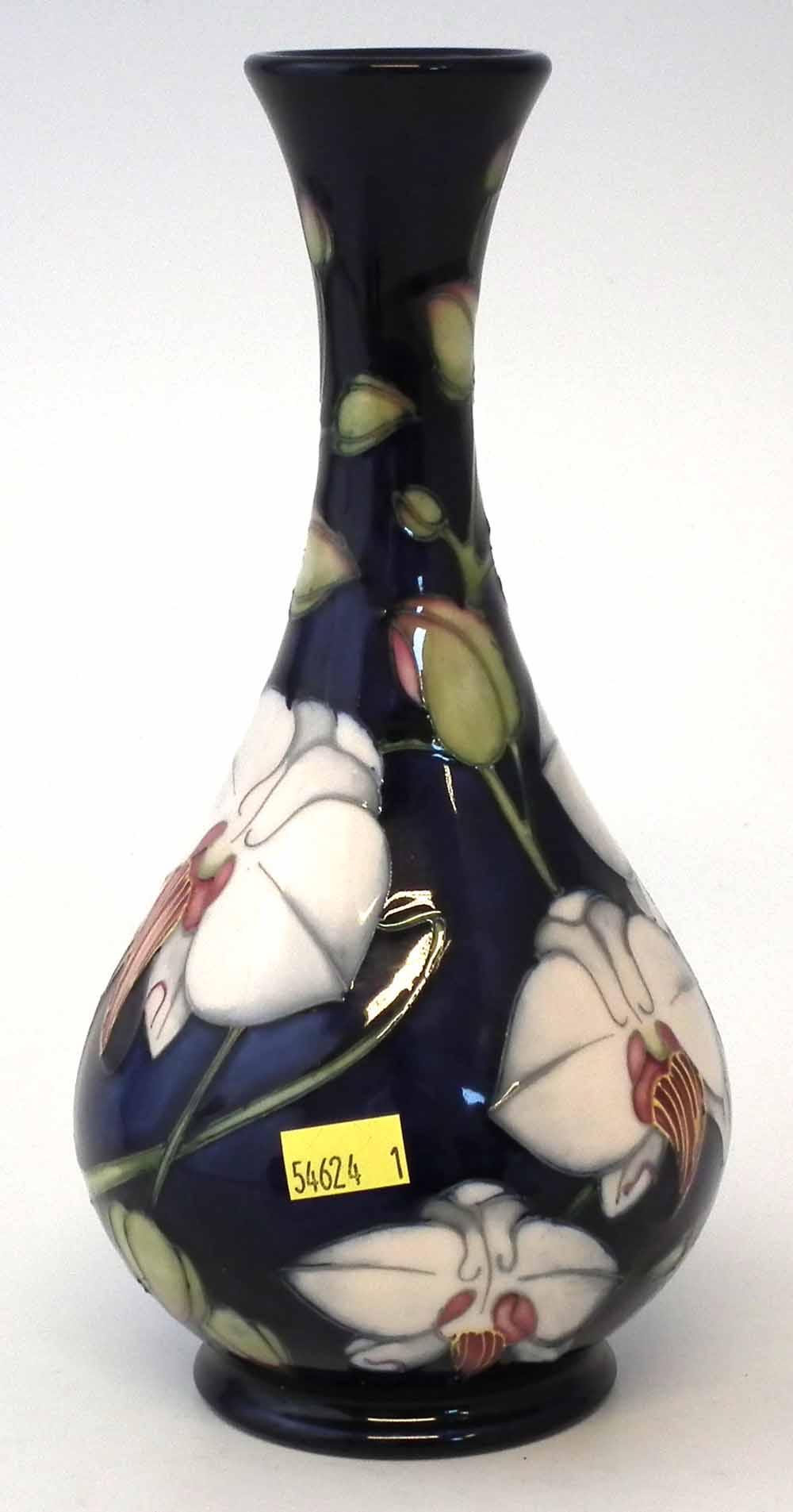 Moorcroft trial vase, decorated with Chatsworth pattern after Philip Gibson, dated 18.8.2001, 23cm - Image 2 of 3