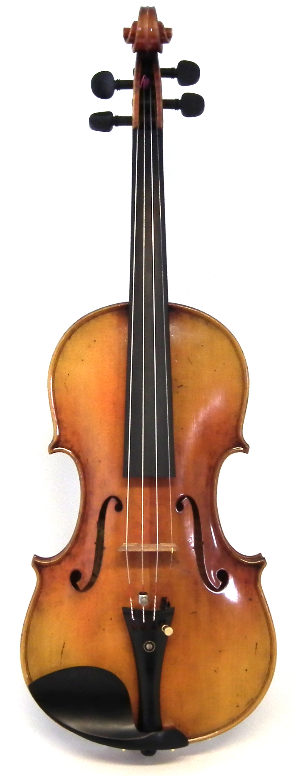 Liu Xi workshops Violin, with two piece lightly flamed back and aged golden orange varnish, with two