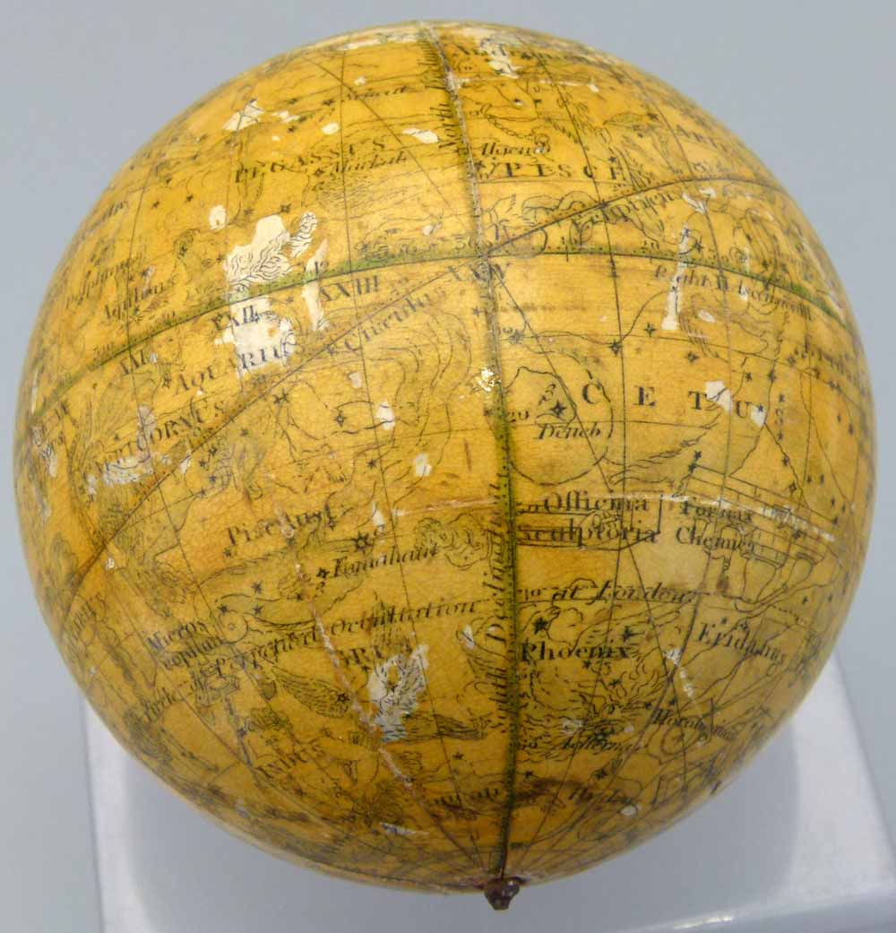 Newton's Improved Pocket Celestial Globe, circa 1850, the wooden segments covered with plaster and - Image 9 of 13