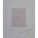 Jean Cocteau (1889-1963),  Head, signed and numbered 93/180 in pencil in the margin, etching,