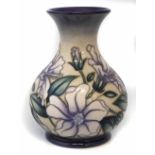 Moorcroft trail vase, decorated with Hibiscus Moon pattern, after Sian Leeper, signature and 11.9.02