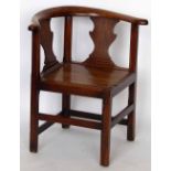 George III yew and fruit wood corner chair.