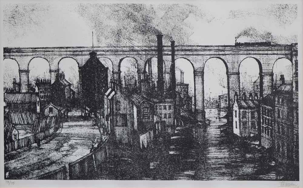 Trevor Grimshaw (1947-2001),   "Stockport Viaduct", signed and numbered 73/75 in pencil in the