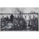 Trevor Grimshaw (1947-2001),   "Stockport Viaduct", signed and numbered 73/75 in pencil in the