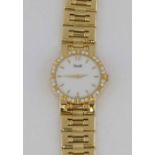 Piaget Lady Dancer 18ct gold bracelet watch, 617422, white dial, baton numerals, diamond set