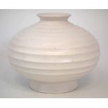 Wedgwood Keith Murray vase   of squat form moulded with horizontal flutes decorated with a moonstone