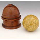 Newton's Improved Pocket Celestial Globe, circa 1850, the wooden segments covered with plaster and