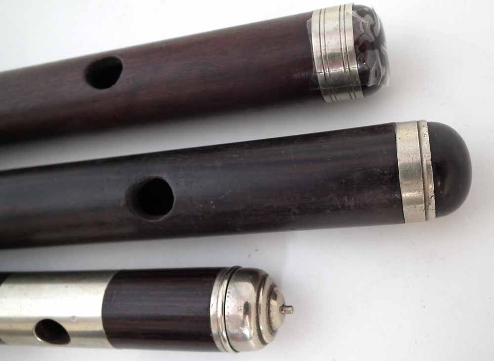 Two rosewood Fifes and a Piccolo, one stamped with a Military arrow, '1955 and Miller Browne London' - Image 2 of 6