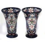 Matched pair of Moorcroft vases, one a Trial, decorated with Atlantica pattern after Sian Leeper,