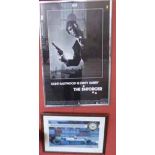 Martin Brundle signed print and a Clint Eastwood film poster. Condition report: see terms and