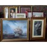 Two Sir John Everett Millais prints; two Peter Scott prints and six others. Condition report: see