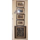 An antique print "Manna" and four coaching prints. Condition report: see terms and conditions.