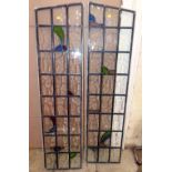 Pair of glazed and leaded door panels. Condition report: see terms and conditions.