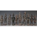 Ten small Senufo figures, (10) the largest measures 24cm high    All lots in this Tribal and African