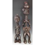 Songye female figure, together with another Congolese figure possibly Bena Lulua, (2) the tallest