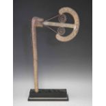 Burkina Faso Fon Staff, with hammered brass body, 57cm high     All lots in this Tribal and