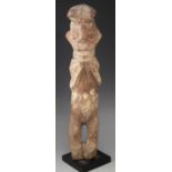 Yaka female figure (bateba) with old museum collection number 73306 to base, 45cm high  Bought