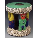 Cameroon Bamileke beadwork stool, 34.5cm     All lots in this Tribal and African Art Sale are sold