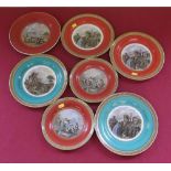 Seven Pratt ware plates. Condition report: see terms and conditions