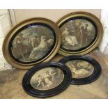 Four coloured oval engravings. Condition report: see terms and conditions