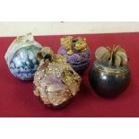 Nigel John Wilde four globular studio pottery vases.    Nigel John Wilde studied Art and design at