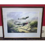 After J.W. Mitchell, 'Spitfire - Final Action', signed limited edition print. Condition report: