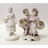 Bisque Minton figure and a continental figure group. Condition report: see terms and conditions