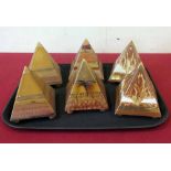 Nigel John Wilde six studio pottery obelisks.    Nigel John Wilde studied Art and design at Stafford