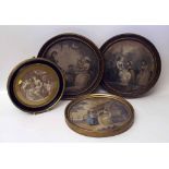 Four circular coloured engravings. Condition report: see terms and conditions