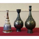 Nigel John Wilde two studio pottery vases and a bell.    Nigel John Wilde studied Art and design