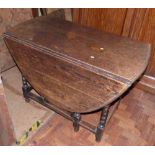 Early 20th century oak barley-twist gate-leg table. Condition report: see terms and conditions