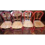 Set of four Victorian painted parlour chairs. Condition report: see terms and conditions