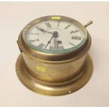 Reproduction brass builk head clock. Condition report: see terms and conditions