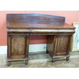 Victorian twin pedestal sideboard. Condition report: see terms and conditions