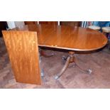 Mahogany Regency style twin-pedestal dining table with extra leaf. Condition report: see terms and
