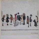 After Laurence Stephen Lowry R.A. (1887-1976),   "Group of Children", signed in pencil in the