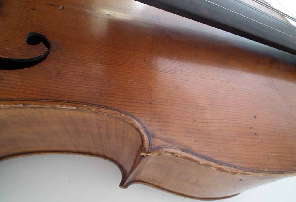 German cello, with two piece lightly flamed back labelled 'Attuned by W.M. Hawes Northampton Nov. 23 - Image 7 of 18