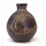 Bernard Leach (1897-1978) studio pottery vase, incised with a tree motif, impressed seal mark,