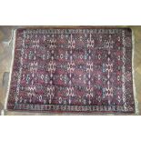 Unusual Turkoman rug. 205cm x 144cm.